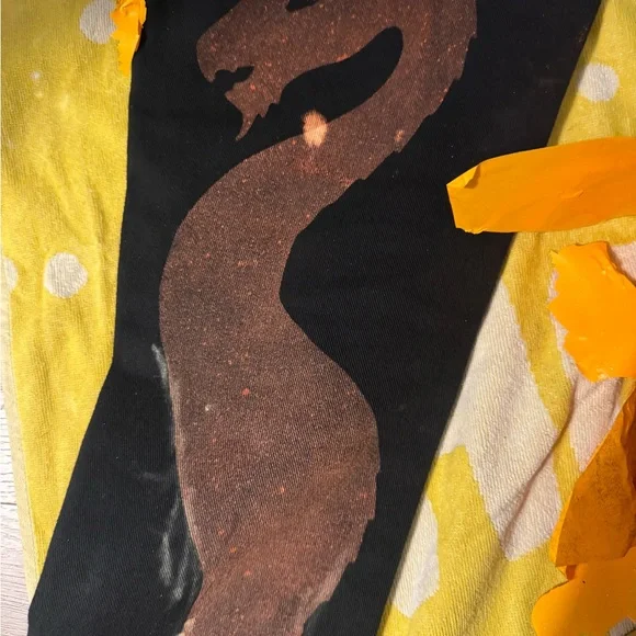 Black and Gold Graphic Jeans